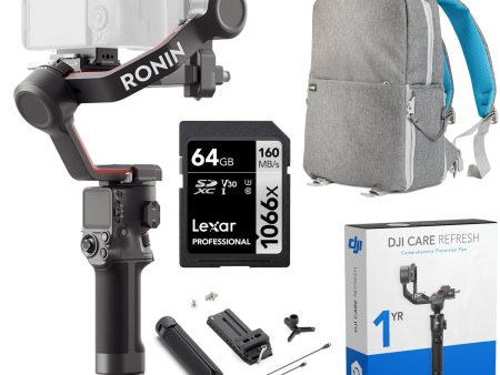 DJI RS 3 Gimbal Stabilizer with BG21 Grip Bundle with 1-Year DJI Care Refresh Online Sale