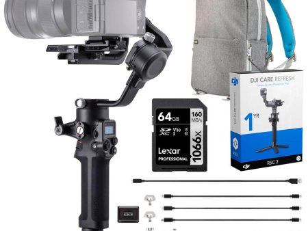 DJI RSC 2 Gimbal 3-Axis Stabilizer Bundle with 1-Year DJI Care Refresh Hot on Sale