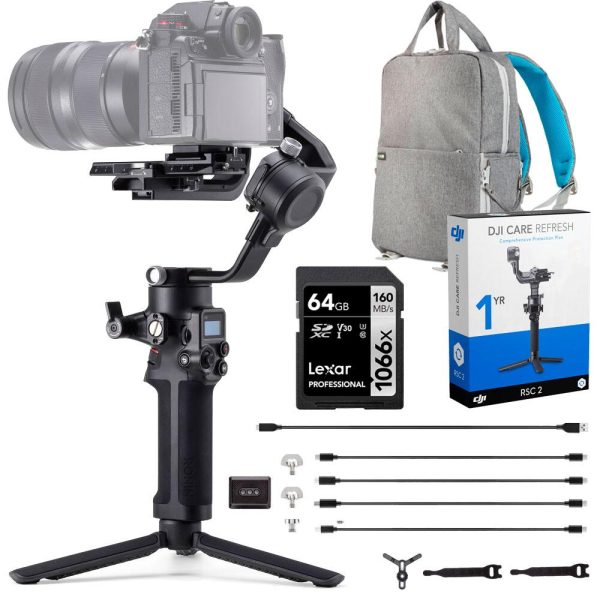 DJI RSC 2 Gimbal 3-Axis Stabilizer Bundle with 1-Year DJI Care Refresh Hot on Sale