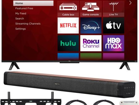 TCL 85  Class 4-Series 4K UHD HDR Smart Roku TV w  Deco Home 60W Soundbar Bundle For Discount