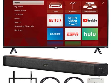 TCL 43S325 43  3-series FHD Roku Smart TV w  Deco Home 60W Soundbar Bundle For Discount