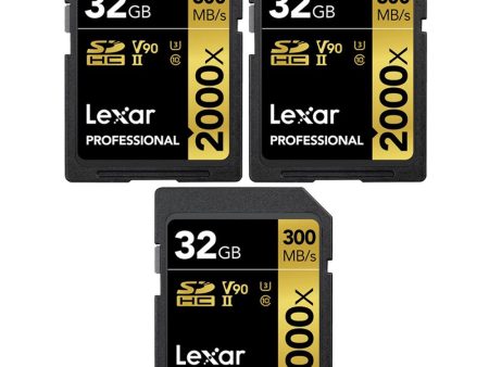 Lexar Pro 2000x SD UHS-II 32GB Memory Card without Reader 3 Pack Cheap