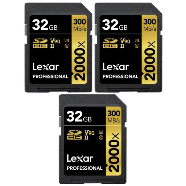 Lexar Pro 2000x SD UHS-II 32GB Memory Card without Reader 3 Pack Cheap