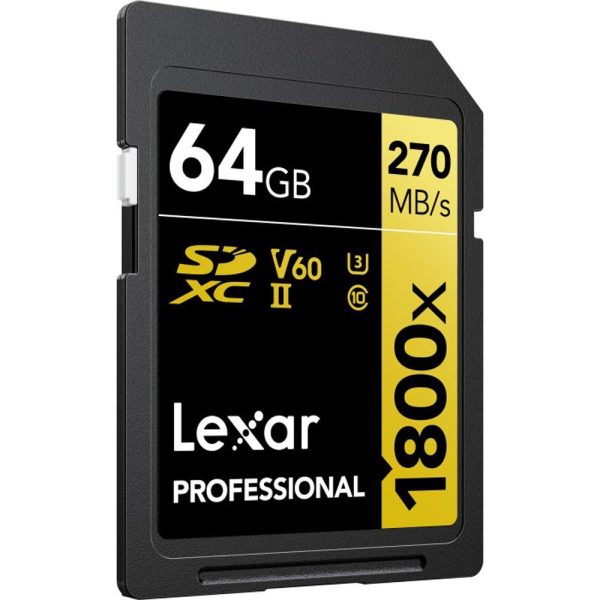 Lexar Professional SDXC UHS-II Card GOLD Series 64GB 2 Pack + Accessory Bundle Fashion