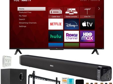 TCL 43  Class 4-Series 4K UHD HDR Smart Roku TV with Deco Gear Home Theater Bundle on Sale