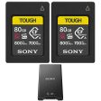 Sony 80GB CFexpress Type A TOUGH DUAL Memory Card + Type A SD Memory Card Reader Supply