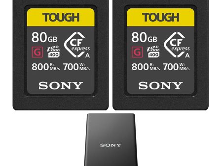 Sony 80GB CFexpress Type A TOUGH DUAL Memory Card + Type A SD Memory Card Reader Supply