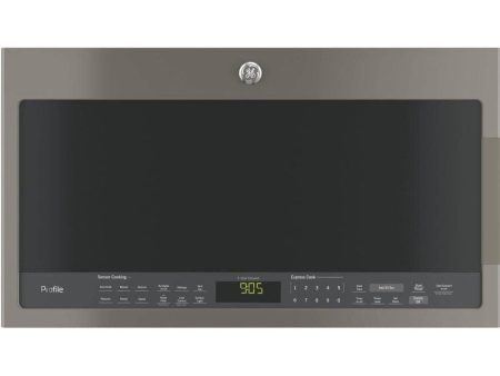 GE Profile 2.1 Cu. Ft. Over-the-Range Sensor Microwave Oven, Gray - PVM9005EJES Fashion