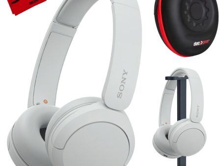 Sony WH-CH520 Wireless Headphones with Microphone, White w  Pro Stand Kit Hot on Sale