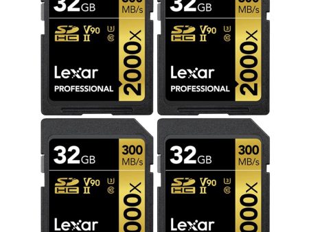 Lexar Pro 2000x SD UHS-II 32GB Memory Card without Reader 4 Pack Online