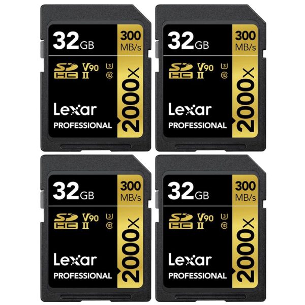 Lexar Pro 2000x SD UHS-II 32GB Memory Card without Reader 4 Pack Online