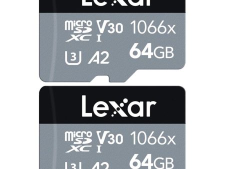 Lexar 1066x MicroSDXC Memory Card with Adapter 64GB 2 Pack on Sale