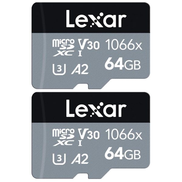 Lexar 1066x MicroSDXC Memory Card with Adapter 64GB 2 Pack on Sale