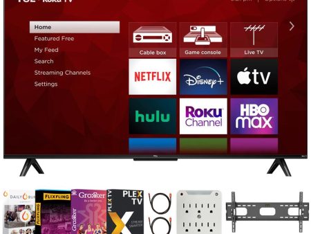 TCL 55  Class 4-Series 4K UHD HDR Smart Roku TV with Movies Streaming Pack For Cheap