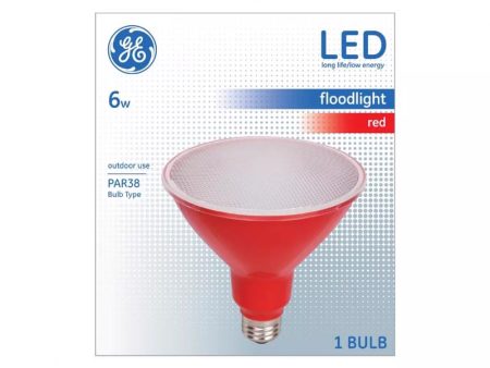 GE PAR 38 E26 (Medium) LED Floodlight Bulb Red 1 pk Online Sale