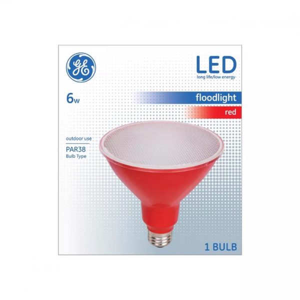 GE PAR 38 E26 (Medium) LED Floodlight Bulb Red 1 pk Online Sale