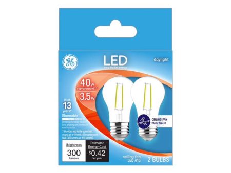 GE A15 E26 (Medium) LED Bulb Daylight 40 Watt Equivalence 2 pk Cheap