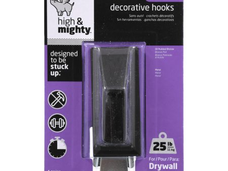 High & Mighty 3.5 in. L Oil Rubbed Bronze Brown Steel Decorative Hooks 25 lb. cap. 1 pk Discount