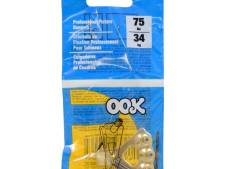 Hillman OOK Brass-Plated Blue Picture Hanger 75 lb 1 pk Supply