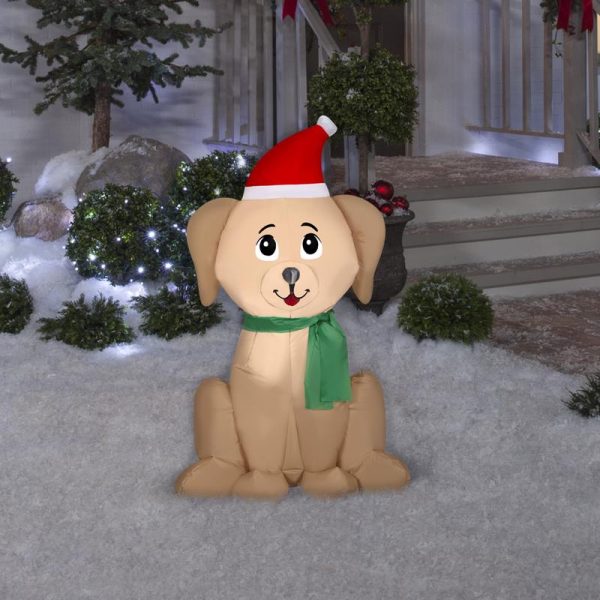 Gemmy Christmas Inflatable Golden Retriever 42 in. Inflatable For Cheap