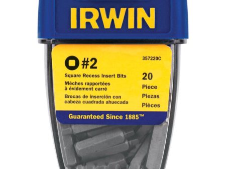 Irwin Square #2 X 1 in. L Insert Bit Steel 20 pc Online now