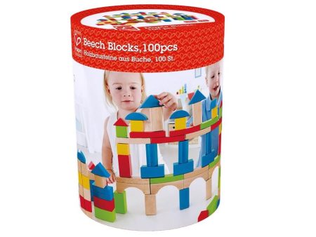 Hape Beech Blocks Build Up and Away Blocks Wood Multicolored 100 pc on Sale