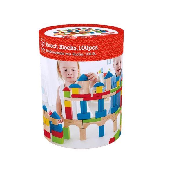 Hape Beech Blocks Build Up and Away Blocks Wood Multicolored 100 pc on Sale