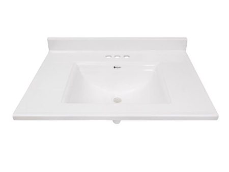 Arstar Camila Cultured Marble Vanity Top 37 in. W X 22 in. D White Supply