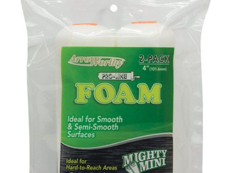 ArroWorthy ProLine Foam 4 in. W X 3 8 in. Mini Paint Roller Cover 2 pk Hot on Sale