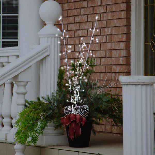 Celebrations LED Pure White Lighted Branches 38 in. Yard Decor For Sale