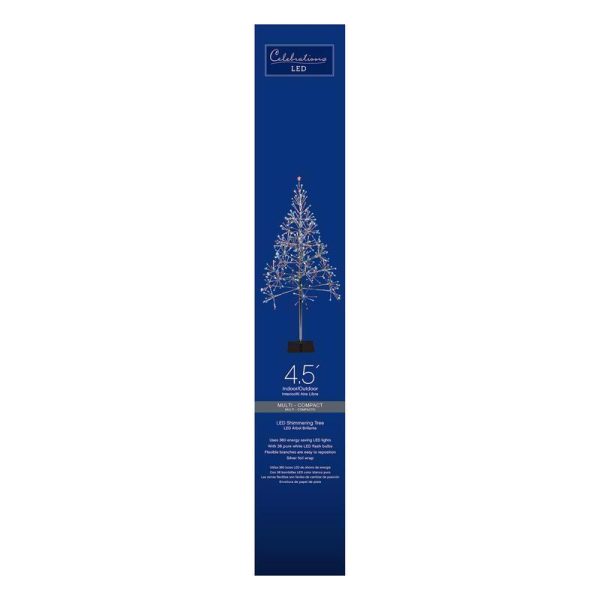 Celebrations Platinum LED Multi Shimmering Tree 4.5 ft. Pathway Decor For Sale