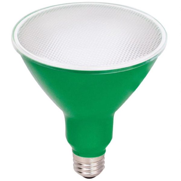 GE PAR 38 E26 (Medium) LED Floodlight Bulb Green 1 pk Online now