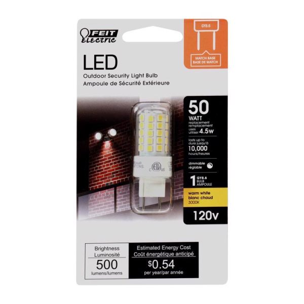 Feit LED T4 GY8.6 LED Bulb Warm White 50 Watt Equivalence 1 pk Sale