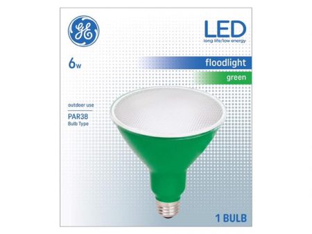 GE PAR 38 E26 (Medium) LED Floodlight Bulb Green 1 pk Online now