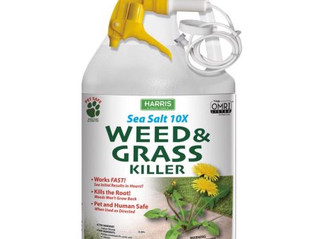 Harris Sea Salt 10X Weed and Grass Weed and Vegetation Killers RTU Liquid 128 oz Supply