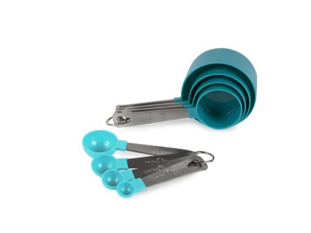 Core Kitchen Polypropylene Blue Silver Measuring Spoon Set Sale