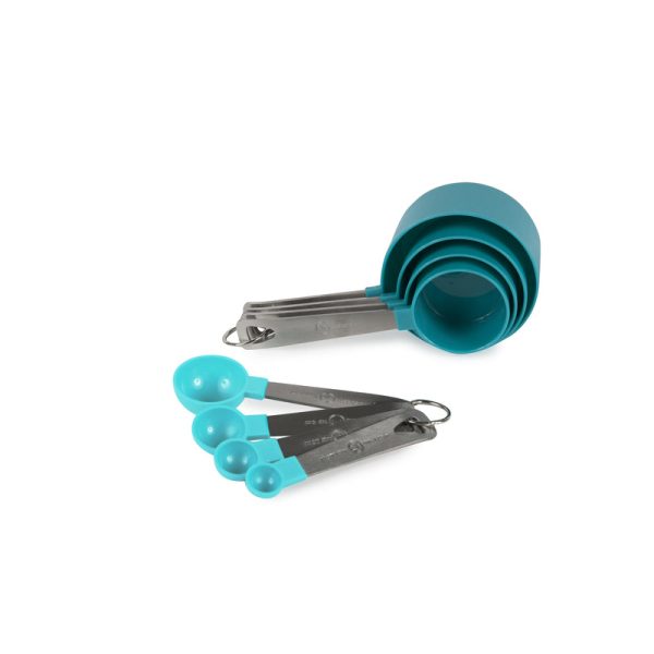 Core Kitchen Polypropylene Blue Silver Measuring Spoon Set Sale