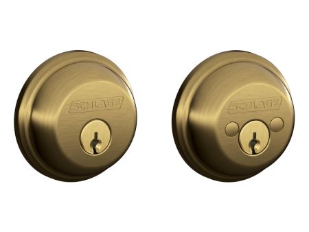 Schlage B-Series Antique Brass Brass Double Cylinder Deadbolt Cheap