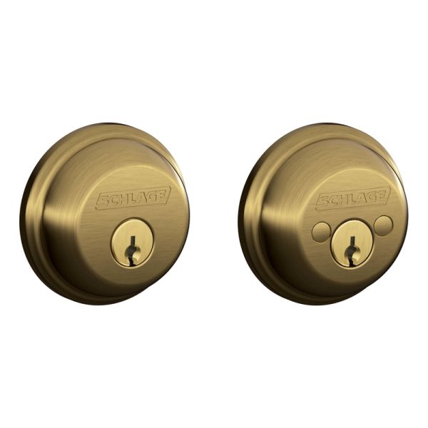 Schlage B-Series Antique Brass Brass Double Cylinder Deadbolt Cheap