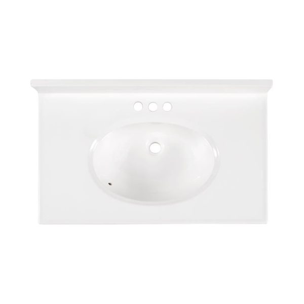 Arstar Cultured Marble Vanity Top 25 in. W X 19 in. D White For Sale