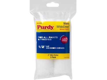 Purdy White Dove Woven Fabric 4 in. W X 1 2 in. Mini Paint Roller Cover 2 pk Online now