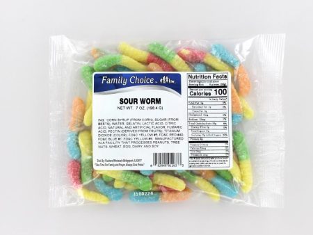 Family Choice Gummy Worms Sour Candy 7 oz on Sale