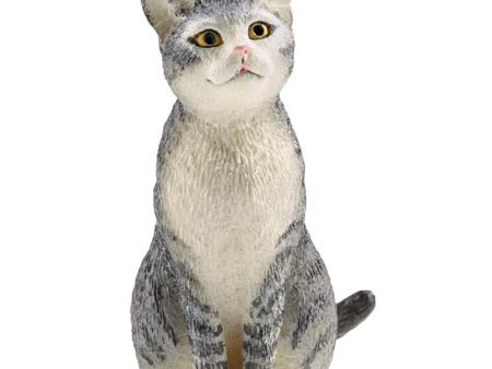 Schleich Farm World Sitting Cat Toy Plastic Black White For Cheap