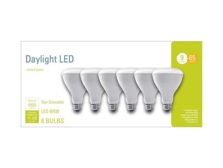 GE BR30 E26 (Medium) LED Bulb Daylight 65 Watt Equivalence 6 pk Online now