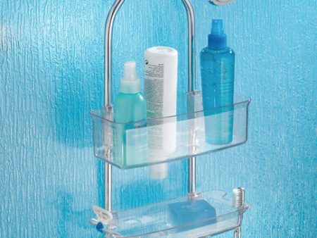 iDesign Zia 23 in. H X 9.6 in. W X 4.5 in. L Clear Shower Caddy Online now