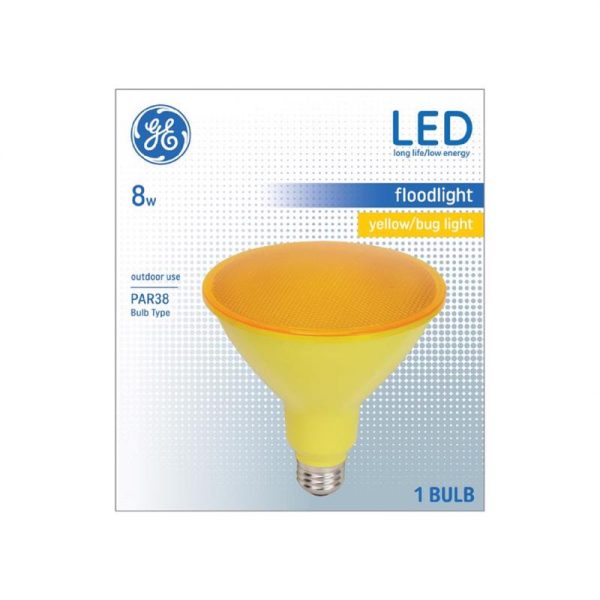 GE PAR 38 E26 (Medium) LED Floodlight Bulb Yellow 90 Watt Equivalence 1 pk Online now