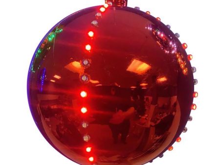 Celebrations Platinum LED Red Lighted Ornament 6 in. Hanging Decor For Sale