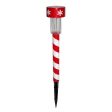 Alpine LED Cool White Solar Powered Lighted Candy Cane Stake 14 in. Pathway Decor Online Hot Sale