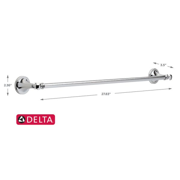 Delta Silverton Polish Chrome Towel Bar 24 in. L Die Cast Zinc For Discount