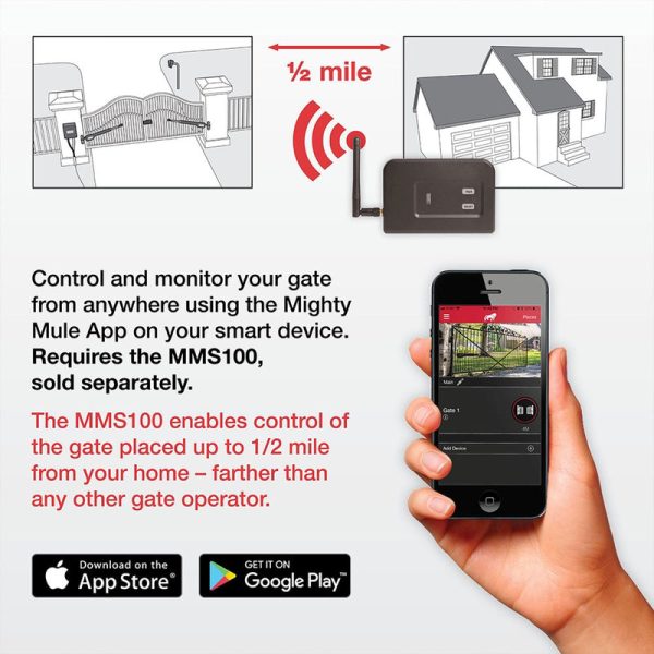 Nice DBA Mighty Mule Gate Openers 12 V Wireless AC Powered Gate Connection System Fashion